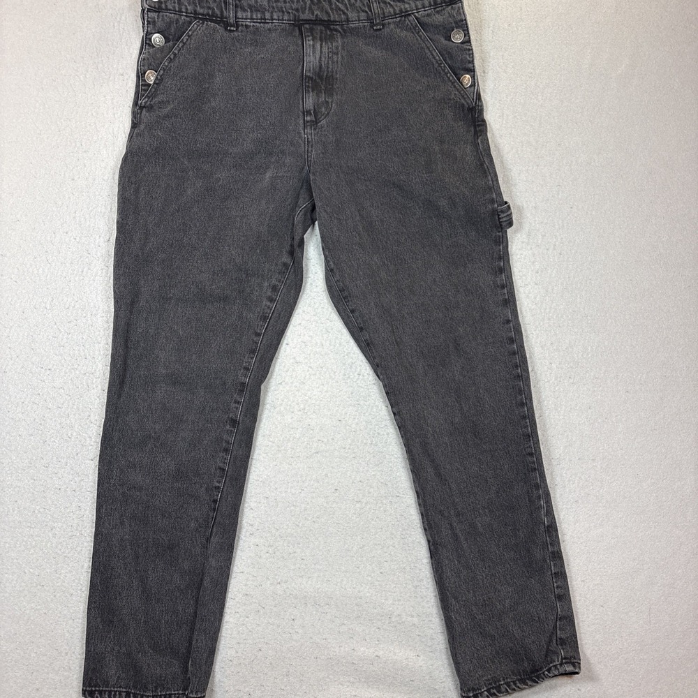 Men's Black Denim Forever 21 Overalls Large Y2K - Picture 3 of 11